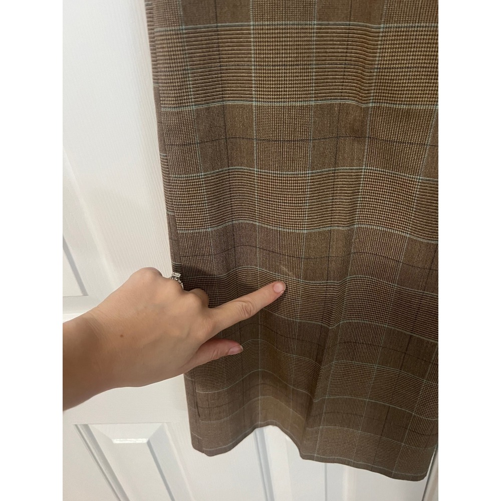 David Paul Plaid Culottes Wide Leg Pants Womens Size 8 Brown Career Vintage USA - Picture 6 of 12